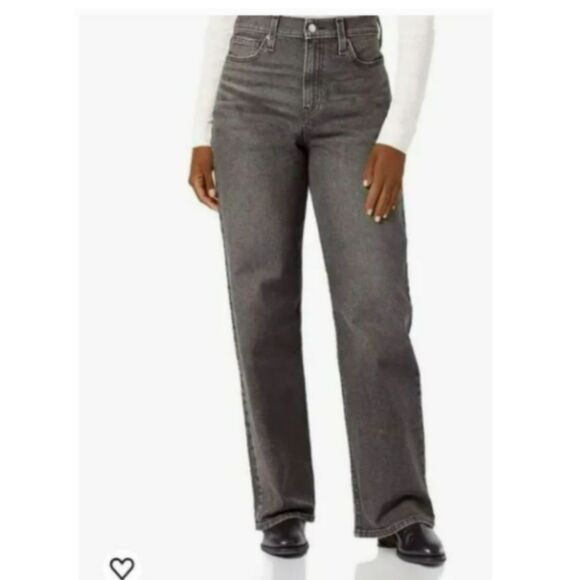 439 Women’s High-Rise Straight Leg Jeans Gray Denim Classic Signature - Picture 1 of 4